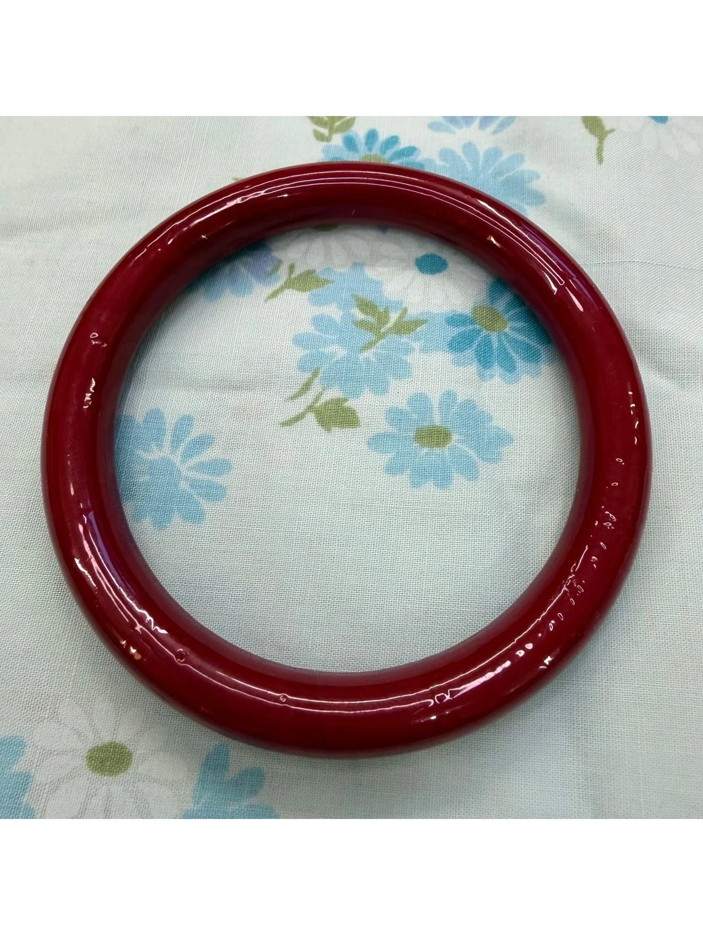 Dark red glass bangle bracelet vintage